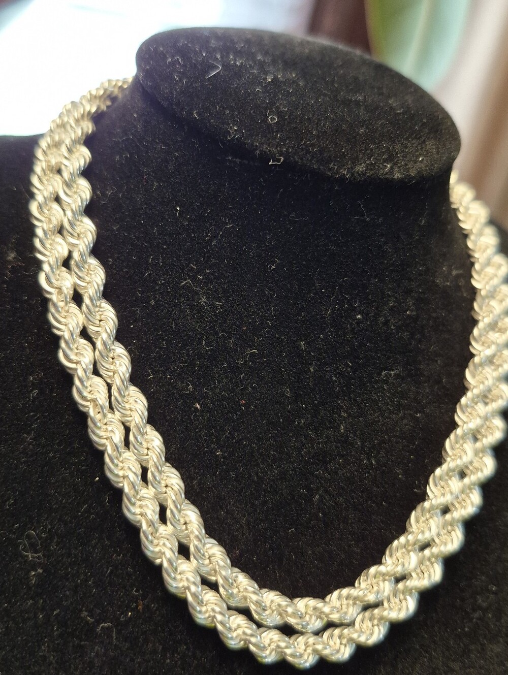 NEW 24 Inch Sterling Silver 5mm Rope Chain Necklace 44.4 Grams - Men's Jewelry - Picture 13 of 16